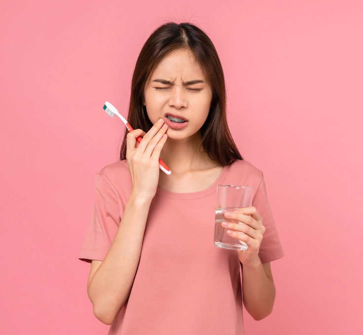 Irritation from
brackets or wires